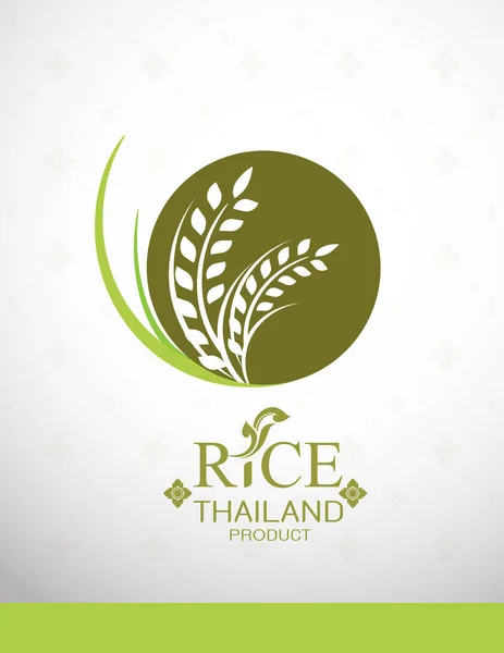 Riso Thailandia Cibo Logo Banner Confezionamento Prodotti Sfondo Thai Arts — Foto Stock