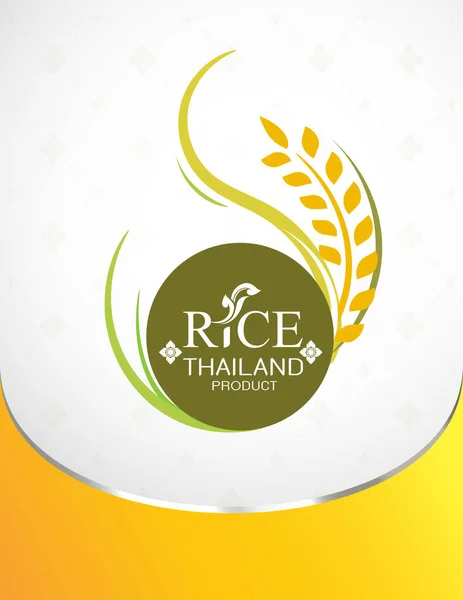 Rice Thailand food Logo or Banner for Packaging Products and Background Thai Arts.
