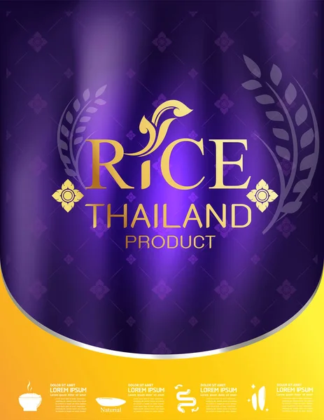 Рисовая Таиландская Еда Знамя Упаковочного Производства Фонового Тайского Искусства — стоковое фото