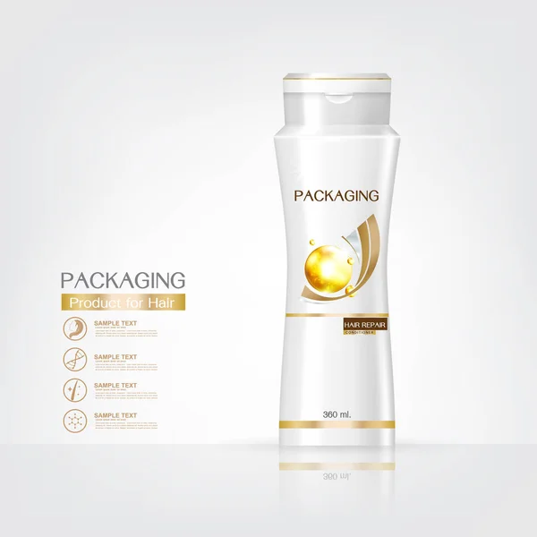 Packaging Products Hair Care Design Shampoo Beach Templates White Background — стокове фото