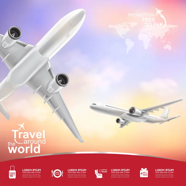 Airline Vector Concept Travel around the World.