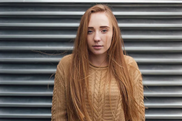 Portrait of nice looking blonde girl — Stock Photo, Image