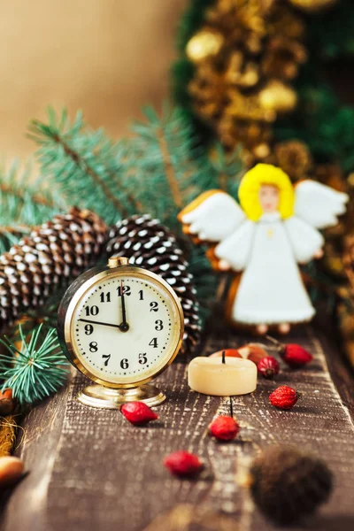 クリスマスの背景装飾、キャンドル、キャンドル ファー — ストック写真