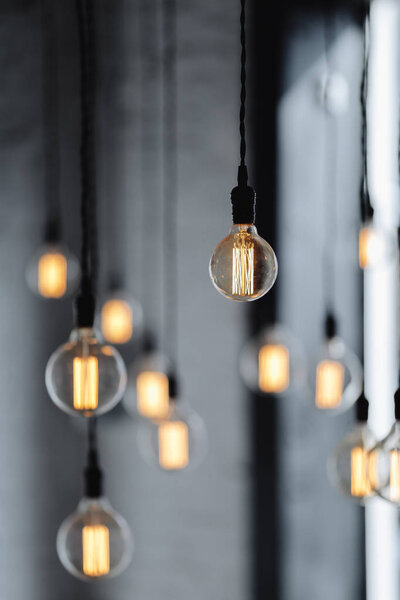Lamps on the coffee place with blur background