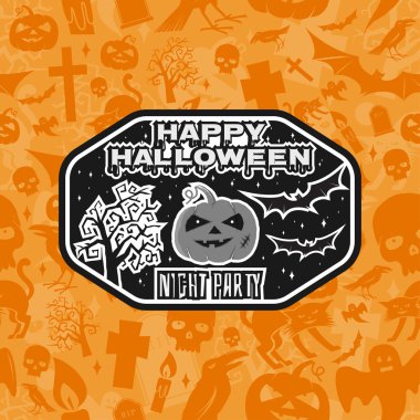 Cadılar Bayramı vintage rozet, amblem veya etiket.