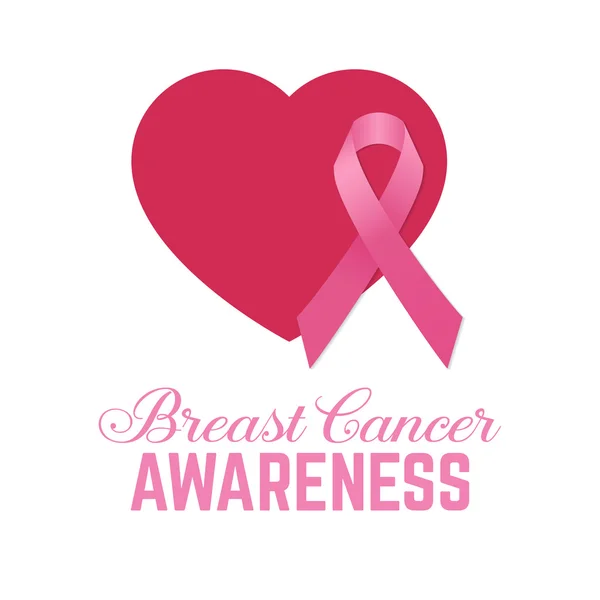 Brustkrebs Bewusstsein rosa Karte. — Stockvektor