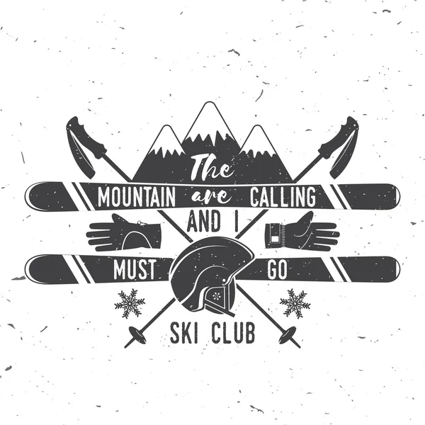 Concept de club de ski . — Image vectorielle