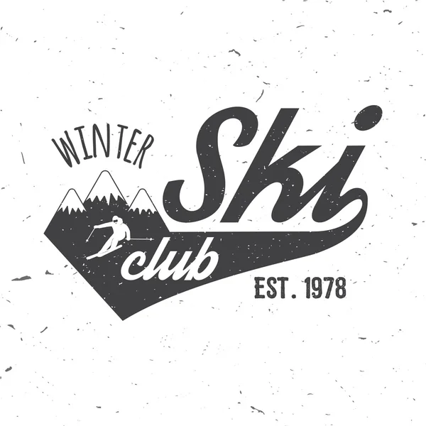 Концепция горнолыжного клуба с лыжником . — стоковый вектор