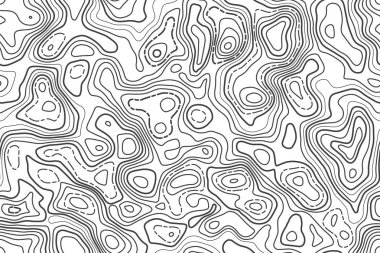 Dikişsiz desen topografik harita arka plan. Vektör çizim.