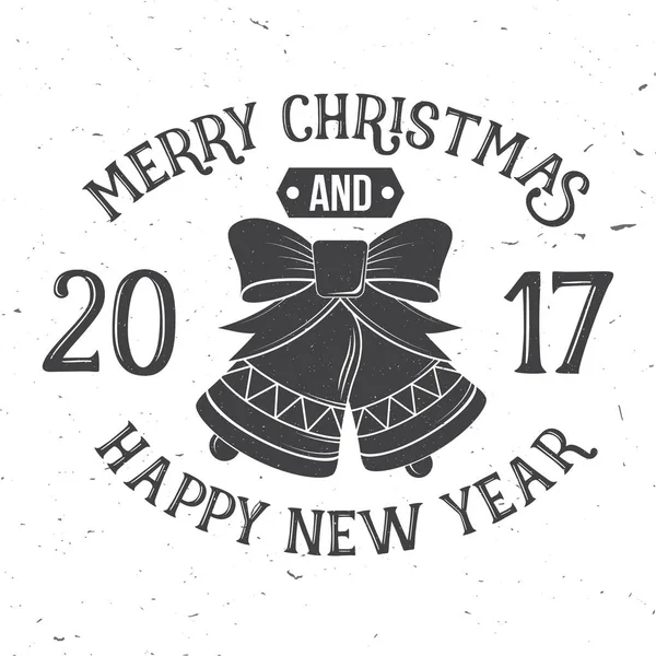 Feliz Natal e Feliz Ano Novo 2017 tipografia . — Vetor de Stock