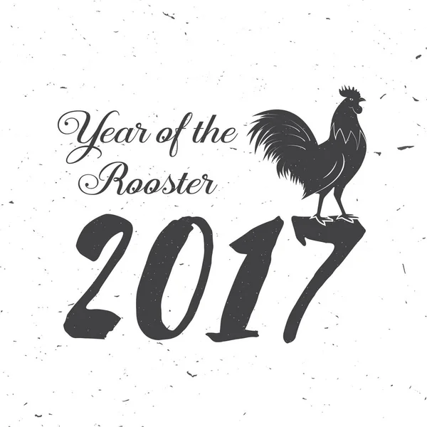 Jaar van de Haan 2017 typografie. Vectorillustratie. — Stockvector