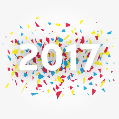 Metin 2017 ve üzerinde beyaz izole patlama vektör çizimi.