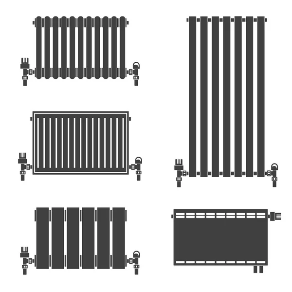 Centraleverwarming-radiatoren-pictogrammen. — Stockvector