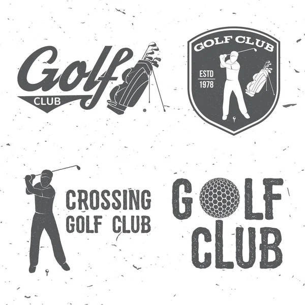 Conceito de clube de golfe com golfista e saco . —  Vetores de Stock