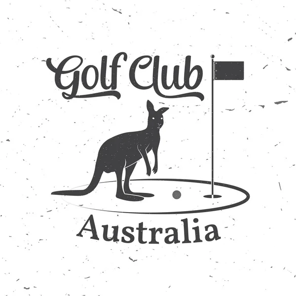 Conceito de clube de golfe com silhueta canguru . —  Vetores de Stock