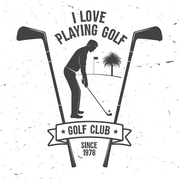 Conceito de clube de golfe com silhueta de golfista . — Vetor de Stock