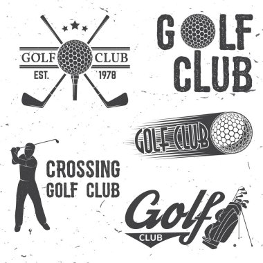 Golfçü siluet ile Golf club kavram kümesi.