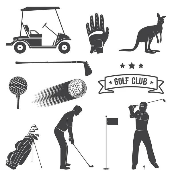 Vintage Golf Elemente und Ausrüstung. — Stockvektor