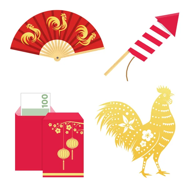 Set di elementi di design di Capodanno cinese . — Vettoriale Stock