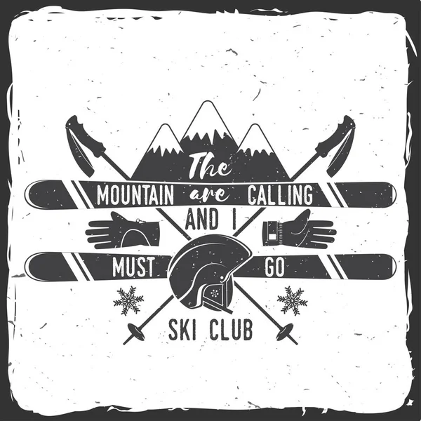 Концепция горнолыжного клуба . — стоковый вектор