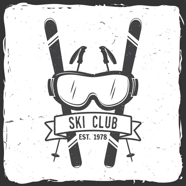 Koncepcja klub narciarski z narciarz. — Wektor stockowy