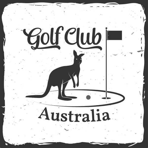 Концепция гольф-клуба с силуэтом кенгуру . — стоковый вектор
