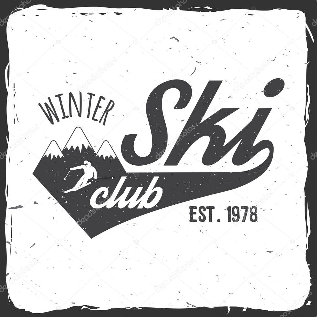 Ski club concept with skier.