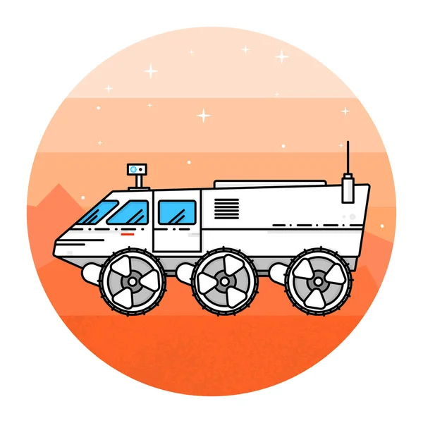 Mars rover a fehér háttér. — Stock Vector