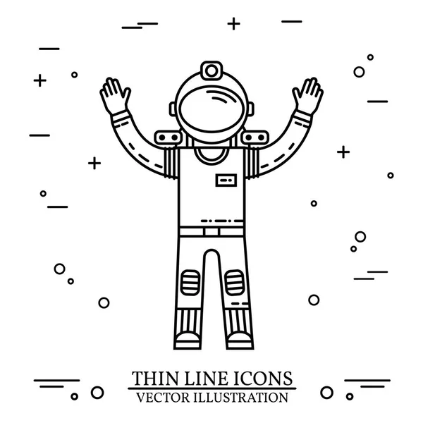 Astronauta no espaço. Missão humana a Marte . —  Vetores de Stock