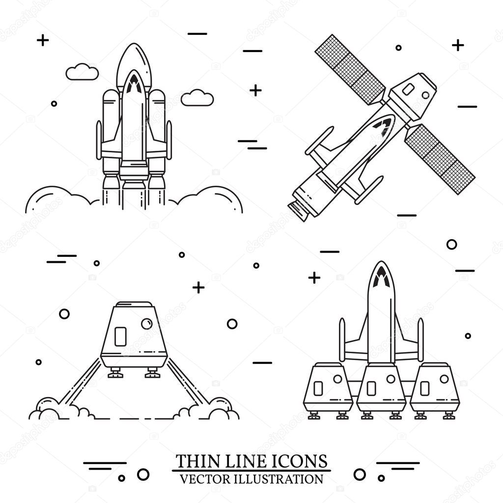 Space shuttle takes off on the white background.
