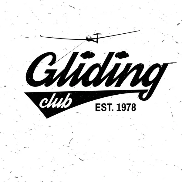 Emblema retrô Vector Gliding clube . —  Vetores de Stock