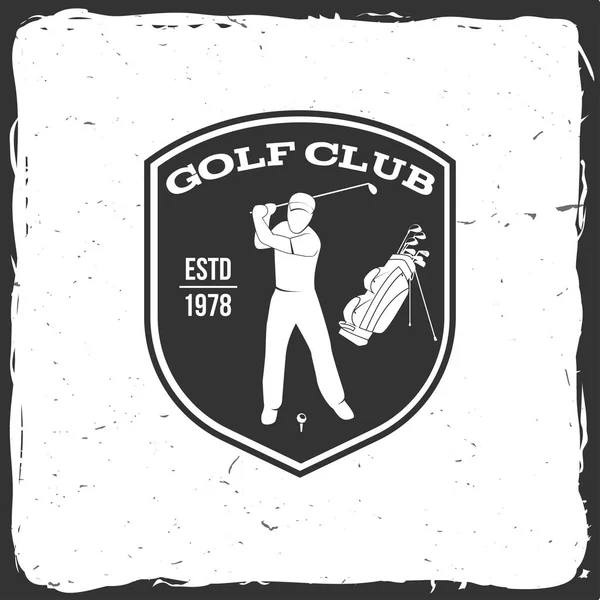 Conceito de clube de golfe com golfista e saco . —  Vetores de Stock