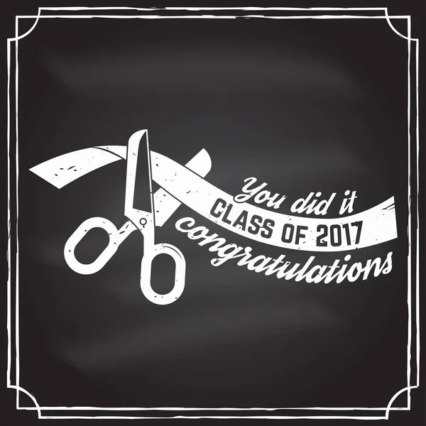 Vector Parabéns graduados Classe de 2017 distintivo . — Vetor de Stock