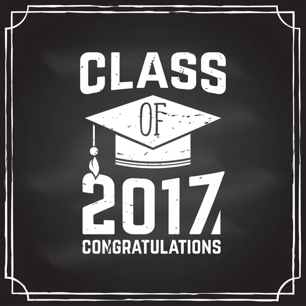Vector Congratulations graduates Class of 2017 badge. — Stock Vector