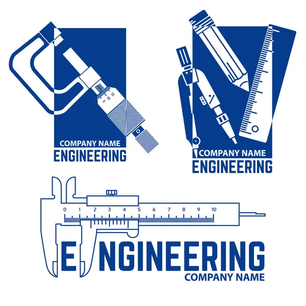 Plantillas de logotipo de empresa de ingeniería . — Archivo Imágenes Vectoriales