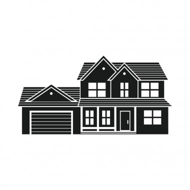 Vektör siluet banliyö Amerikan evi.