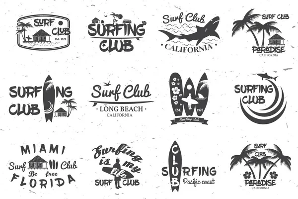 Club de surf et école de surf design . — Image vectorielle