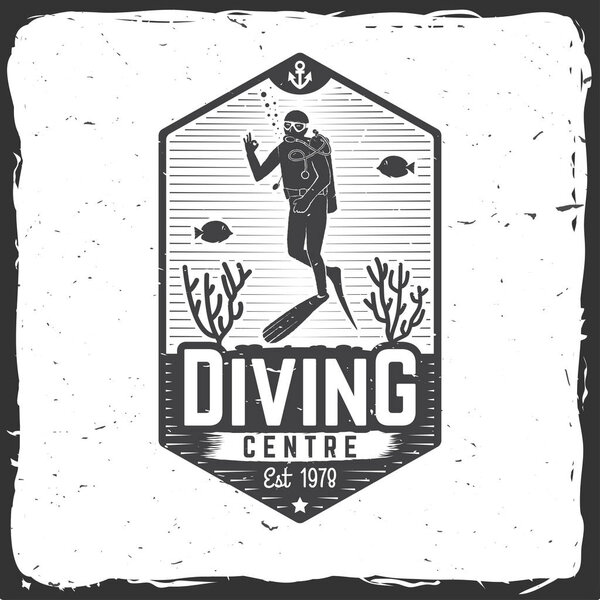 Diving centre. Vector illustration.
