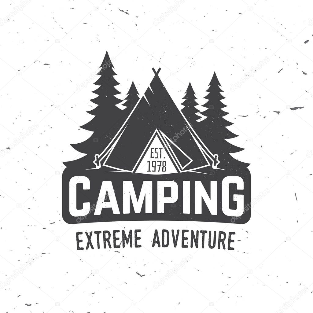 Camping extreme adventure . Vector illustration.