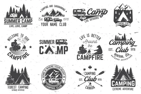 Campamento de verano. Ilustración vectorial. Concepto para camisa o logotipo, impresión, sello o camiseta. — Vector de stock