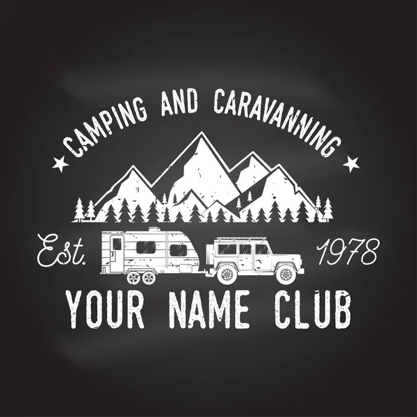 Camper and caravaning club. Vector illustration. — Stock Vector