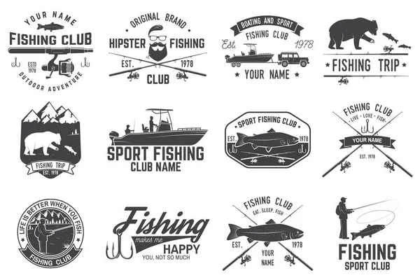 钓鱼运动俱乐部。矢量图. — 图库矢量图片
