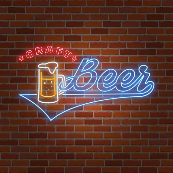 Neon-ontwerp voor bar, pub en restaurant business. — Stockvector