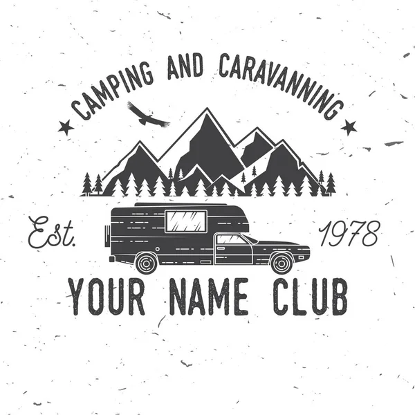 Camping- und Caravaning-Club. Vektorillustration. — Stockvektor