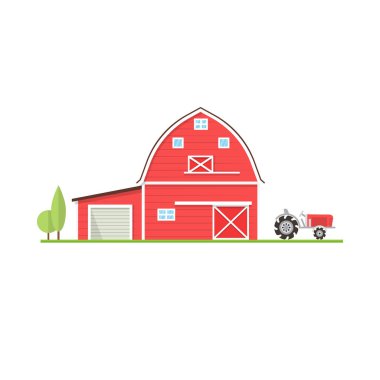 Amerikan çiftlik simgesini düz stil. Vektör çizim.