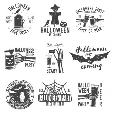 Cadılar Bayramı önümüzdeki kavramdır. Vektör çizim.