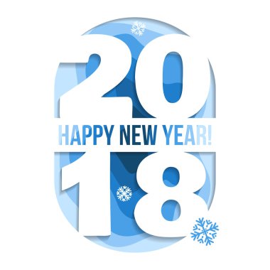 2018 mutlu yeni yıl tebrik kartı.