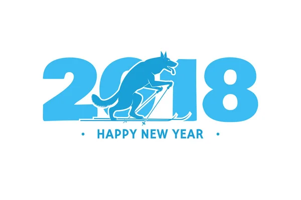 2018 幸せな新年のグリーティング カード — ストックベクタ