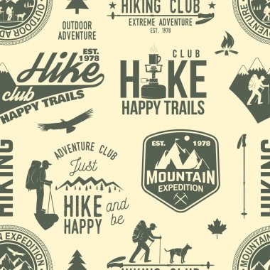 Dikişsiz desen veya arka plan hiking.