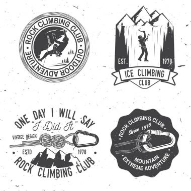 Vintage tipografi tasarım dağcı, kemer ve dağlar